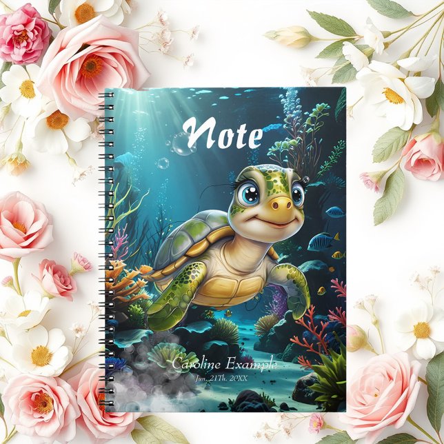 Underwater adventures with the cheerful turtle.  notebook (Creator Uploaded)