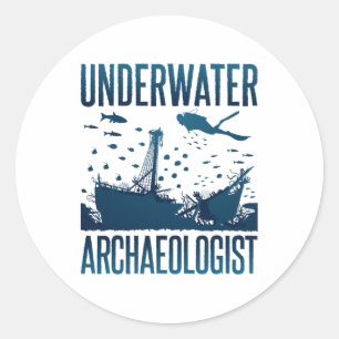 Underwater Archaeologist Classic Round Sticker