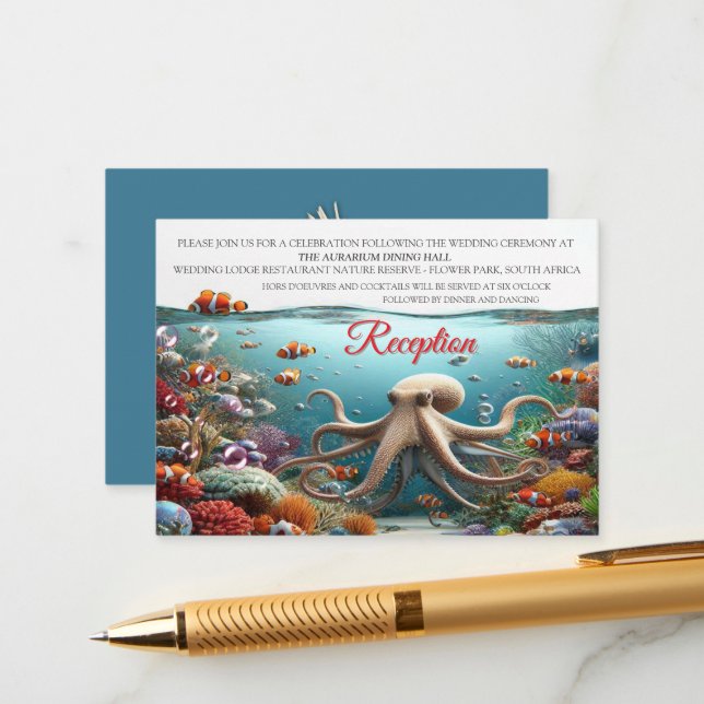 Underwater Art of Fish & Coral in Acrylic Enclosure Card (Front/Back In Situ)