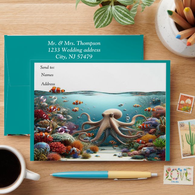 Underwater Art of Fish & Coral in Acrylic Envelope (Desk)