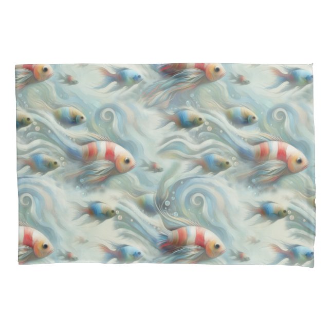  Underwater Art of Fish & Coral in Acrylic paints Pillowcase (Front)