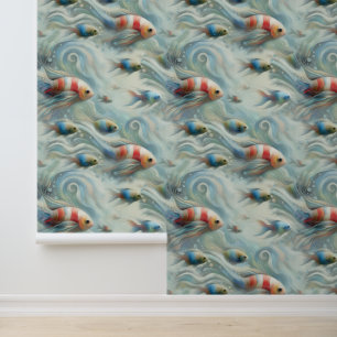 Underwater Art of Fish & Coral in Acrylic paints Wallpaper