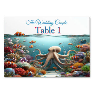 Underwater Art of Fish & Coral in Acrylic Table Number