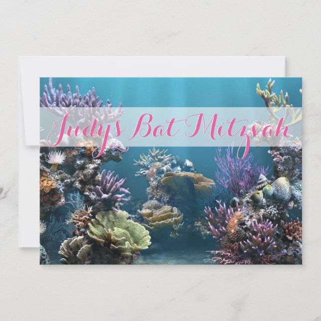 Underwater Bat Mitzvah Invitation (Front)