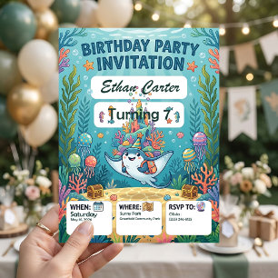 Underwater Birthday Invitations Customisable Zazzl