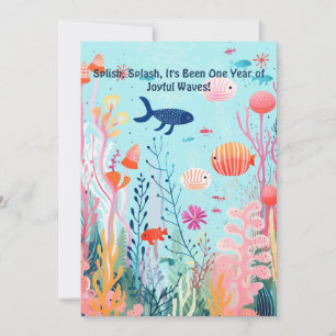 Underwater Celebration 1st Anniversary Holiday Card