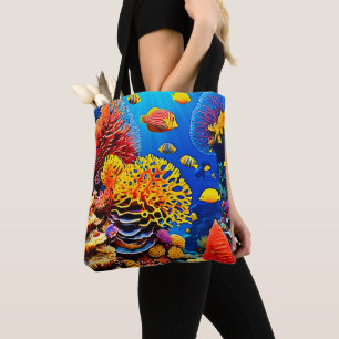 Underwater Coral Garden Design Tote Bag