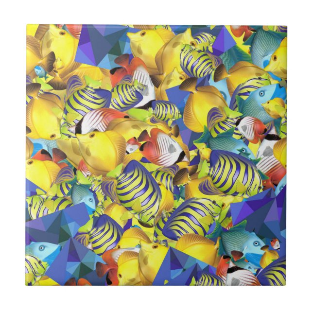 Underwater. Coral reef.Pattern Ceramic Tile (Front)