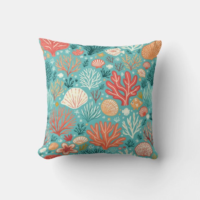 Underwater Coral Reef Pattern cushion (Front)