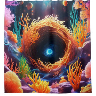 Underwater Coral Vortex Shower Curtain