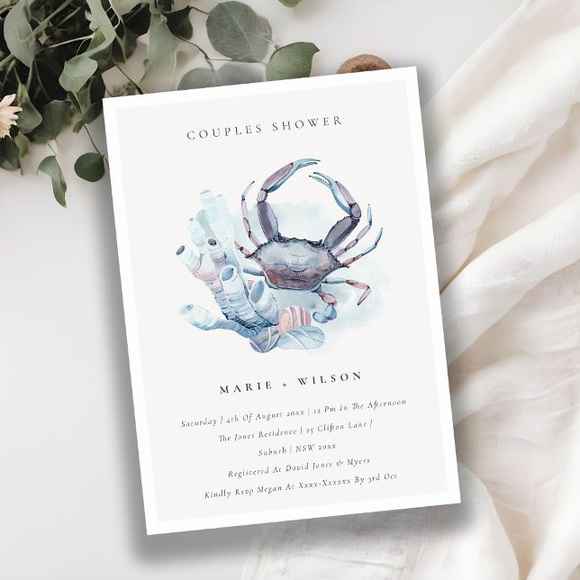 Underwater Crab Coral Costal Couples Shower Invite (Creator Uploaded)