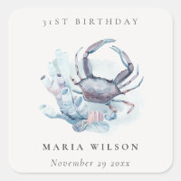 Underwater Crab Coral Nautical Any Age Birthday