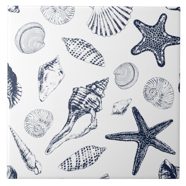 Underwater creatures ceramic tile (Front)