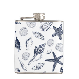 Underwater creatures hip flask