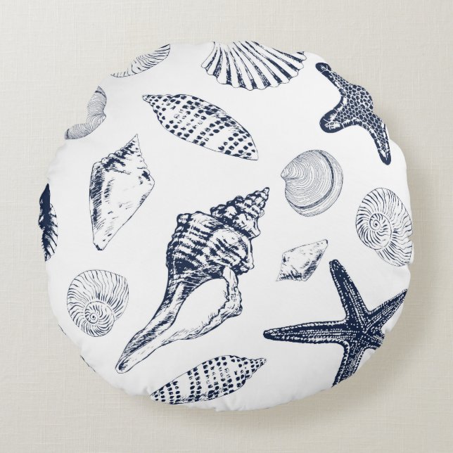 Underwater creatures round cushion (Front)