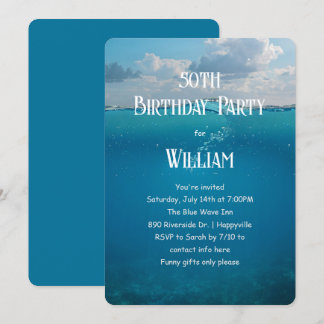 Underwater Cruise Seaside Birthday Unisex Design Invitation