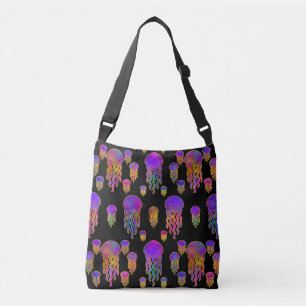 Underwater Dancing Rainbows Jet Crossbody Bag