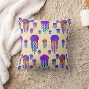 Underwater Dancing Rainbows Silk Cushion