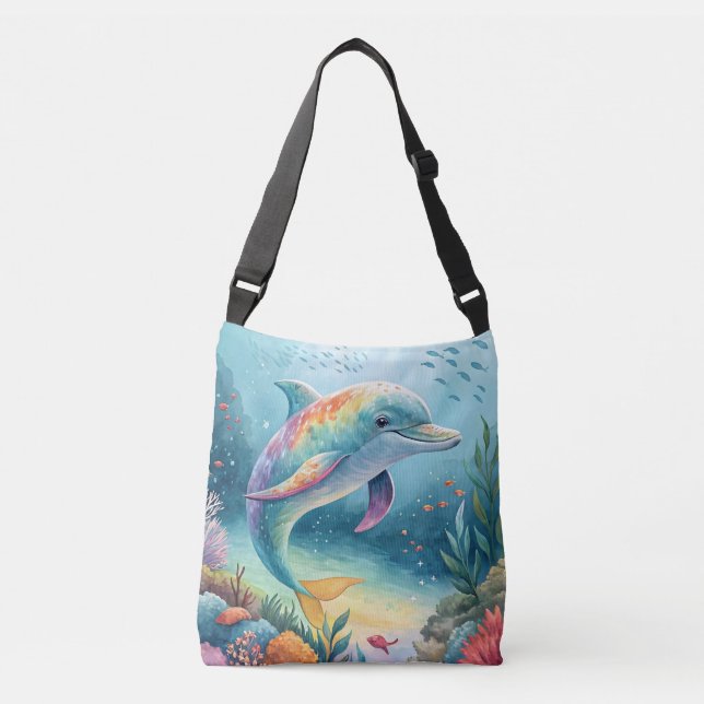 Underwater Dolphin Crossbody Bag (Front)