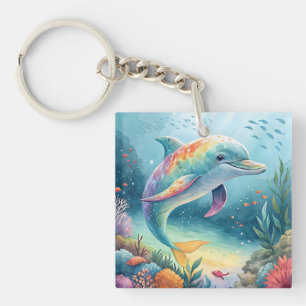 Underwater Dolphin Key Ring