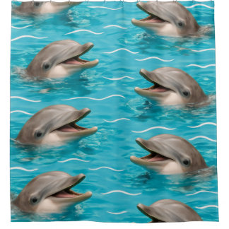 Underwater Dolphin Scene Curtain