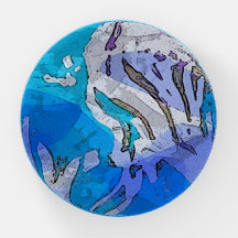 "Underwater" Dome Paperweight in water colours