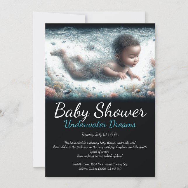 Underwater Dreams – Baby Shower Invitation (Front)