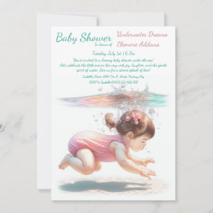 Underwater Dreams Watercolor Baby Shower Invitation