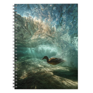 Underwater Duck Rippling Light Photo Art Notebook