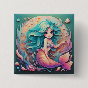 " UNDERWATER ENCHANTRESS " 15 CM SQUARE BADGE