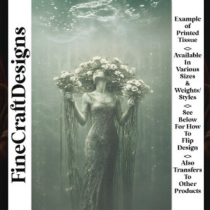 Underwater Fantasy Floral World Green V9 Decoupage Tissue Paper