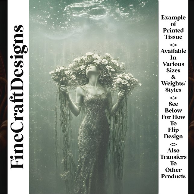 Underwater Fantasy Floral World Green V9 Decoupage Tissue Paper (Creator Uploaded)