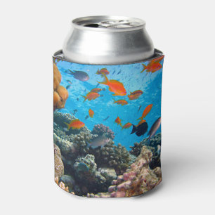 Underwater Fish and Coral Scene Can Cooler