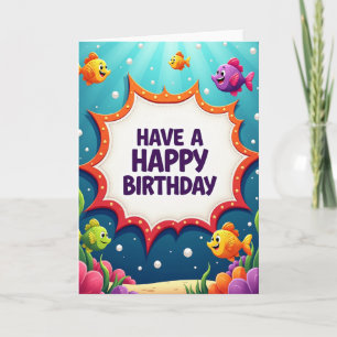 Underwater Fish Birthday Wish Card