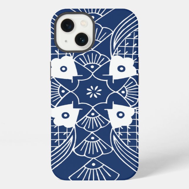 Underwater Fish Design with Blue Background iPhone Case (Back)