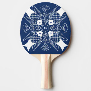 Underwater Fish Design with Blue Background Ping Pong Paddle