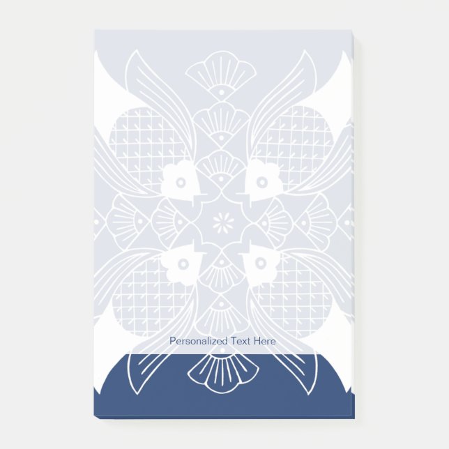 Underwater Fish Design with Blue Background Post-it Notes (Front)