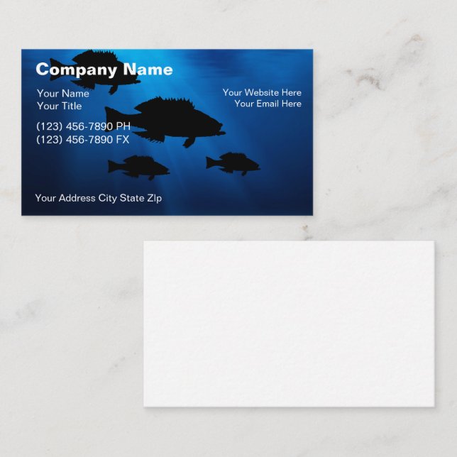 Underwater Fishing Business Cards (Front/Back)