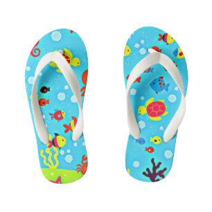 Underwater Friends, cute and colourful, Kid's Thongs