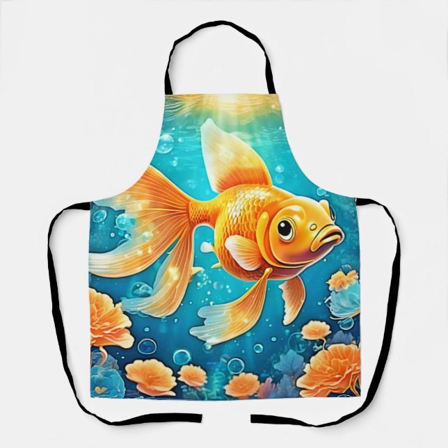 Underwater Goldfish Art Apron (Front)