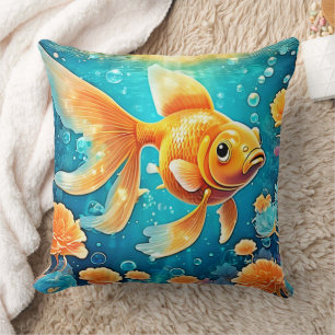 Underwater Goldfish Art Cushion