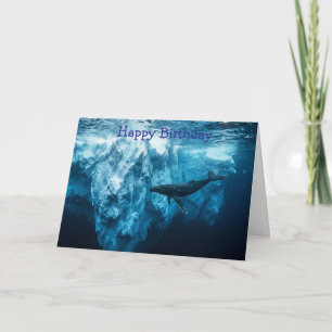Underwater iceberg and a Humpback Whale Card