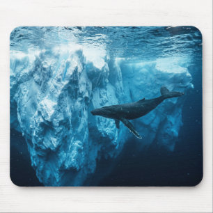 Underwater iceberg and a Humpback Whale Mouse Pad
