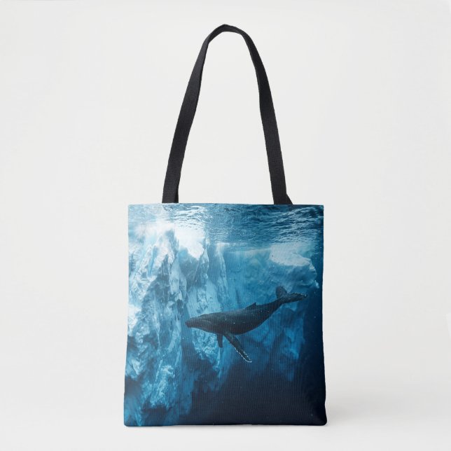 Underwater iceberg and a Humpback Whale Tote Bag (Front)