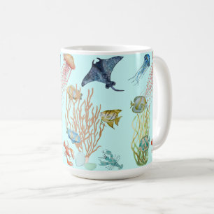 Underwater Jellyfish And Ocean Fish Coffee Mug