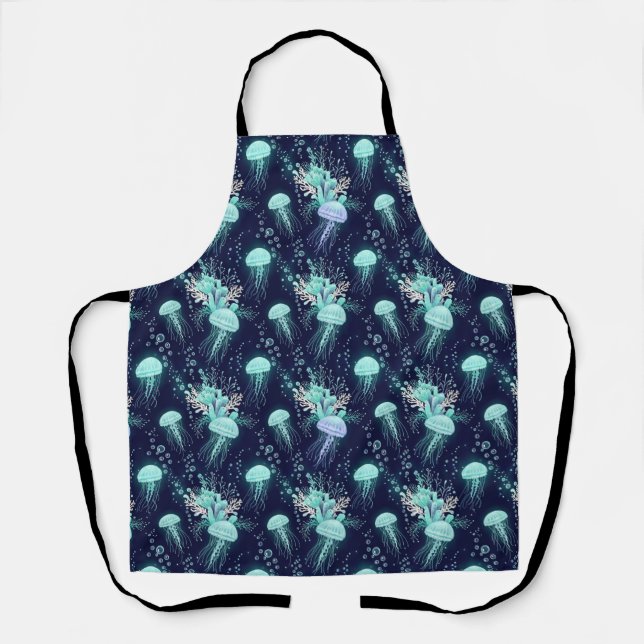 Underwater Jellyfish Pattern Apron (Front)