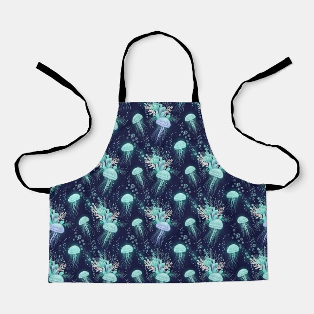 Underwater Jellyfish Pattern Apron (Front)