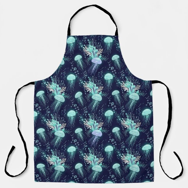 Underwater Jellyfish Pattern Apron (Front)