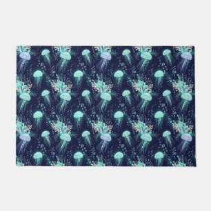 Underwater Jellyfish Pattern Doormat