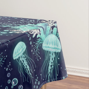 Underwater Jellyfish Pattern Tablecloth